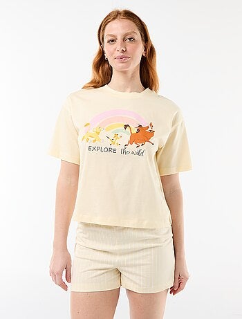 Pijama corto estampado 'Del Revés' - 2 piezas