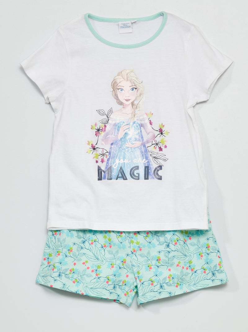 Pijama corto 'Frozen' 'Disney' - 2 piezas blanco/azul - Kiabi