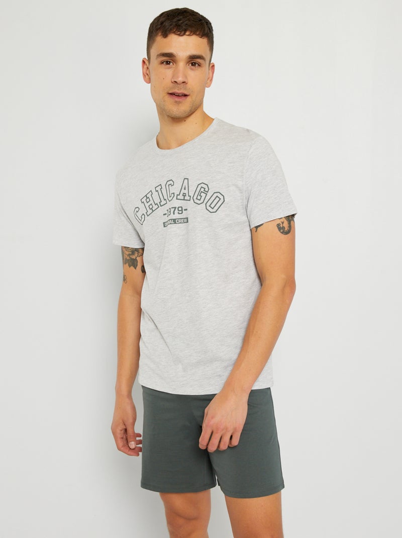 Pijama corto GRIS - Kiabi