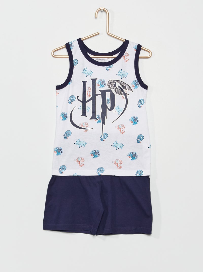 Pijama corto 'Harry Potter' - 2 piezas blanco/azul - Kiabi