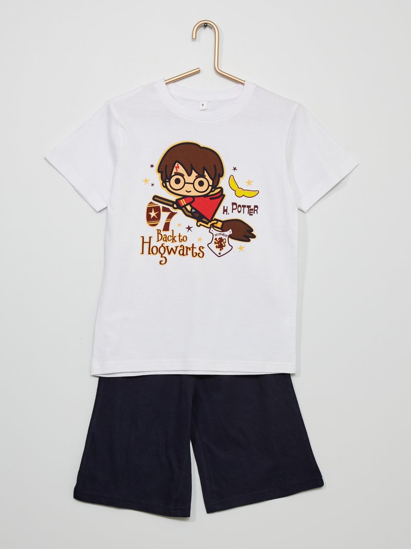 Pijama corto 'Harry Potter' blanco/negro - Kiabi