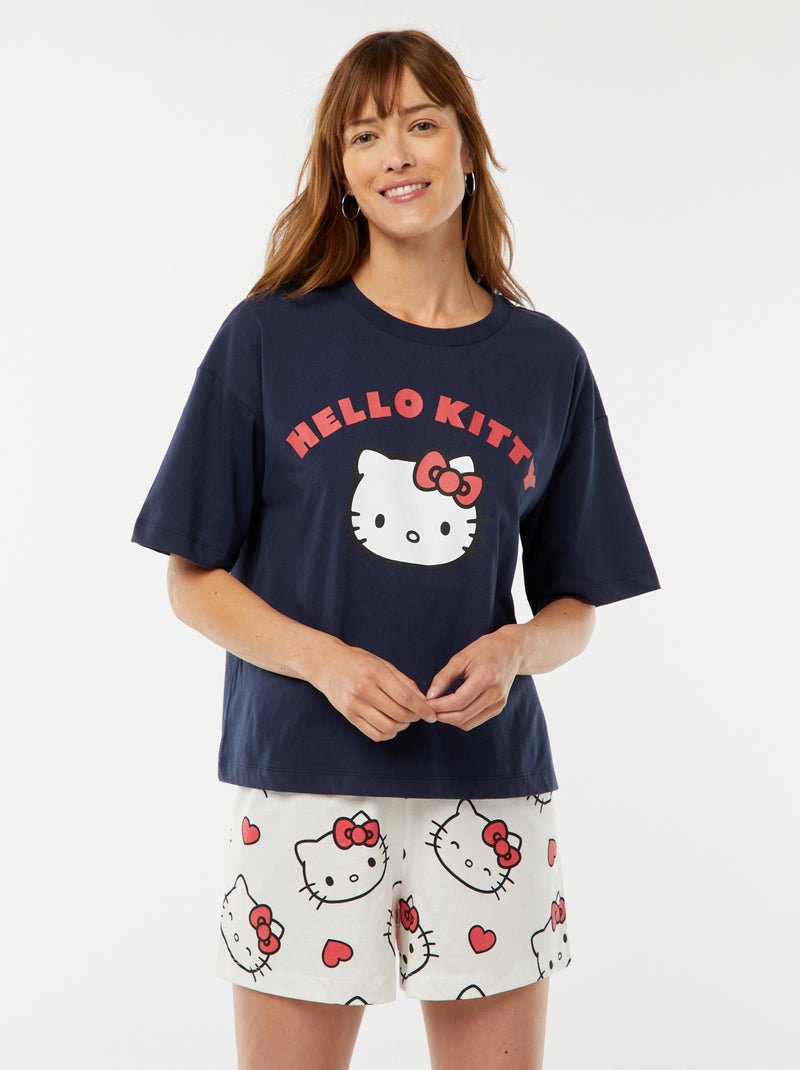 Pijama corto 'Hello Kitty'  - 2 piezas Azul - Kiabi
