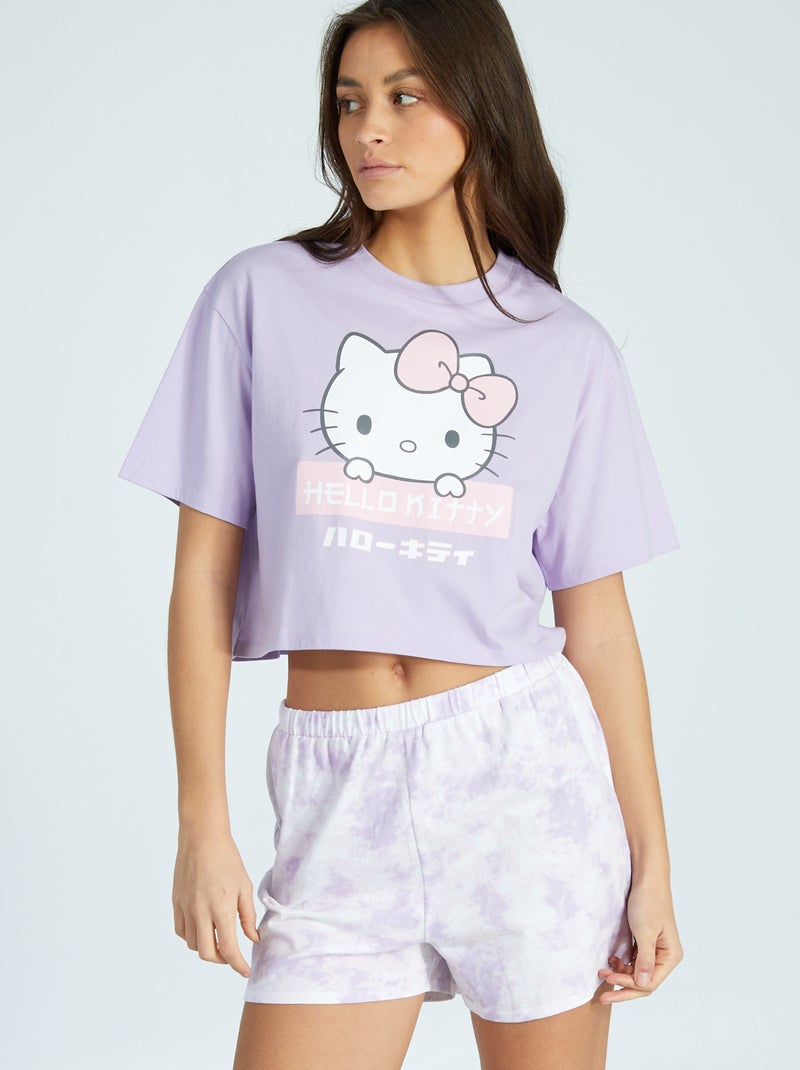 Pijama corto 'Hello Kitty' - 2 piezas PURPURA - Kiabi