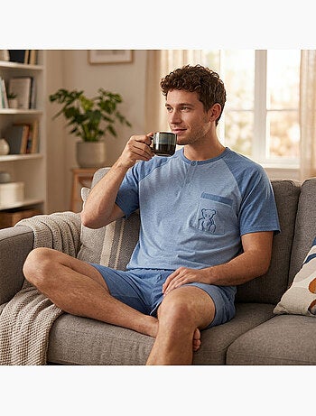 Pijama Corto Hombre Algodón OZABI