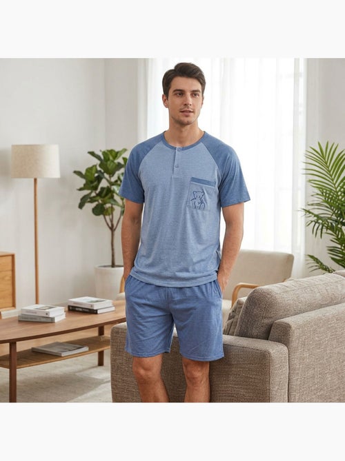 Pijama Corto Hombre Algodón OZABI - Kiabi Pijama Corto Hombre Algodón OZABI - Kiabi