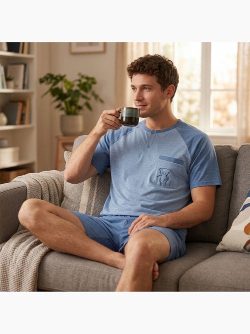 Pijama Corto Hombre Algodón OZABI - Kiabi Pijama Corto Hombre Algodón OZABI - Kiabi