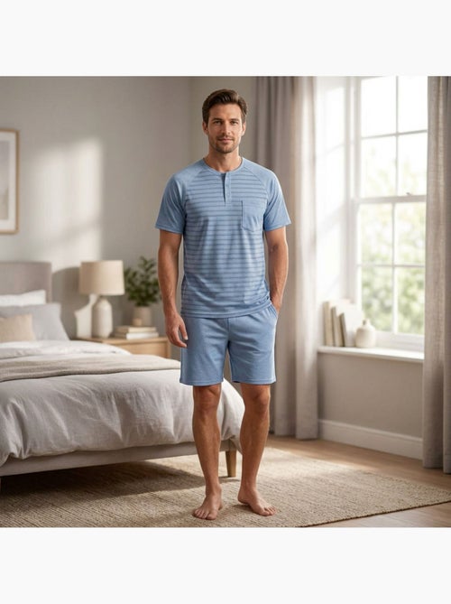 Pijama Corto Hombre Algodón OZABI - Kiabi Pijama Corto Hombre Algodón OZABI - Kiabi