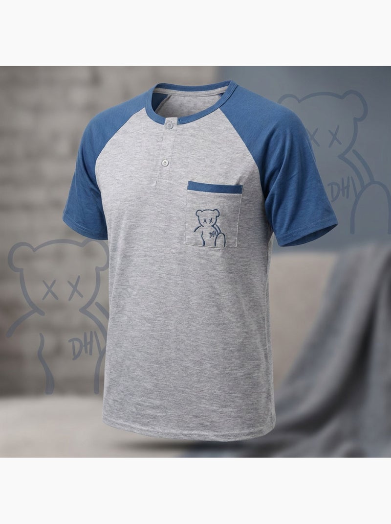 Pijama Corto Hombre Algodón OZABI Gris - Kiabi
