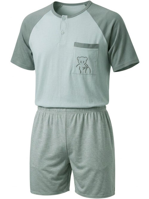 Pijama Corto Hombre Algodón OZABI - Kiabi Pijama Corto Hombre Algodón OZABI - Kiabi