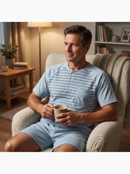 Pijama Corto Hombre Algodón OZABI - Kiabi Pijama Corto Hombre Algodón OZABI - Kiabi