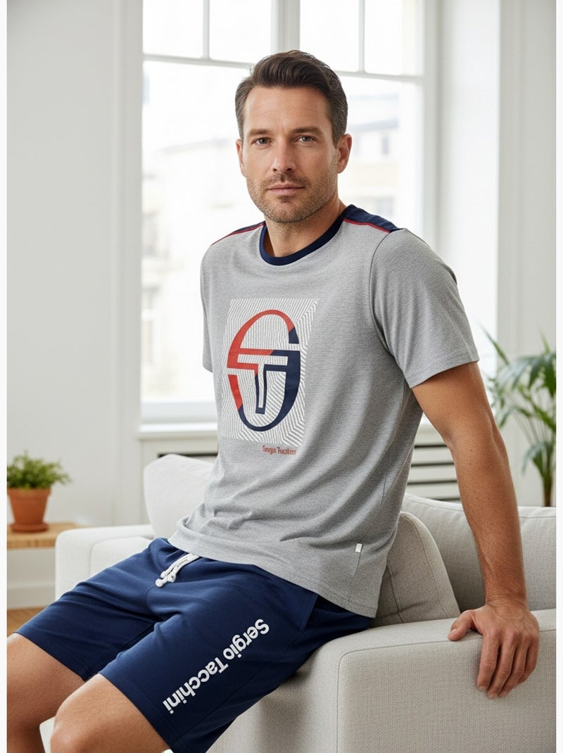 Pijama Corto Hombre SERGIO TACCHINI Gris azul marino - Kiabi