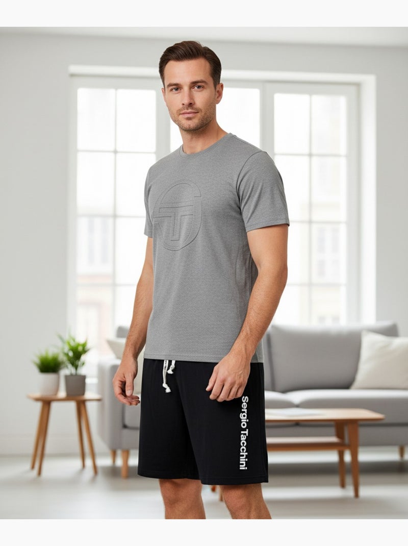 Pijama Corto Hombre SERGIO TACCHINI Gris negro gris - Kiabi