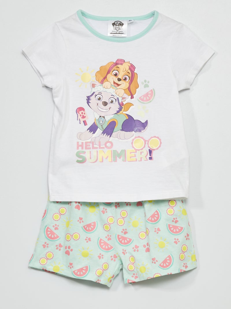 Pijama corto 'La Patrulla Canina' 2 piezas blanco - Kiabi
