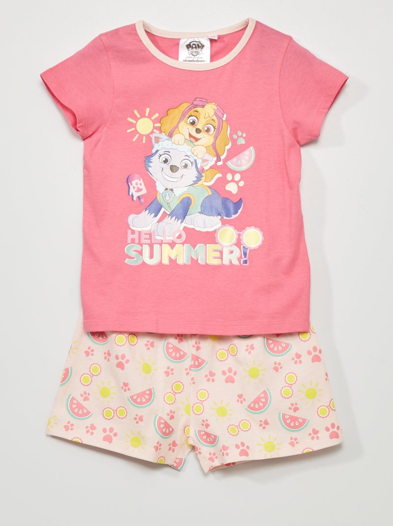 Pijama corto 'La Patrulla Canina' 2 piezas rosa - Kiabi
