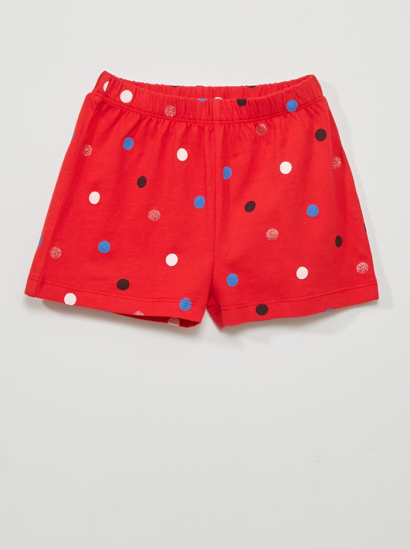 Pijama corto 'Ladybug' - 2 piezas blanco/rojo - Kiabi