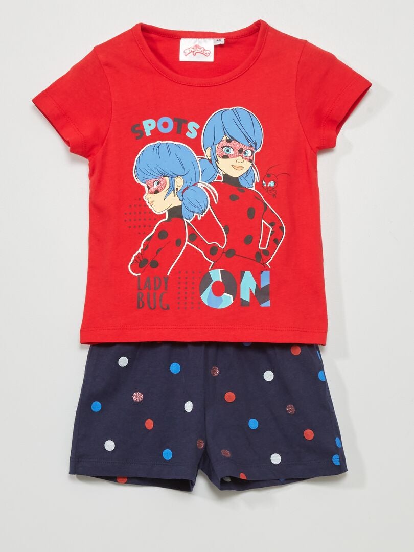 Pijama corto 'Ladybug' - 2 piezas rojo/azul - Kiabi