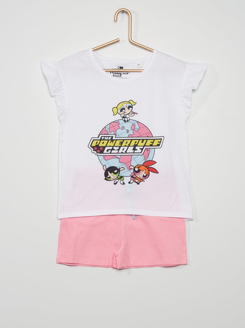 Pijama corto 'Las Supernenas' blanco/rojo - Kiabi