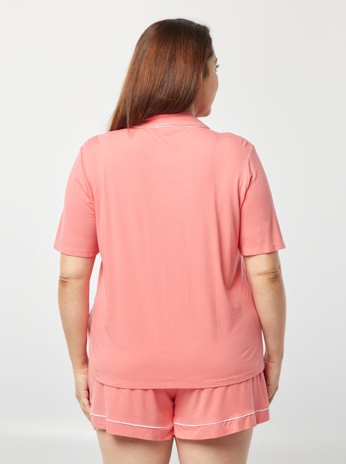 Pijama corto liso - 2 piezas - Kiabi