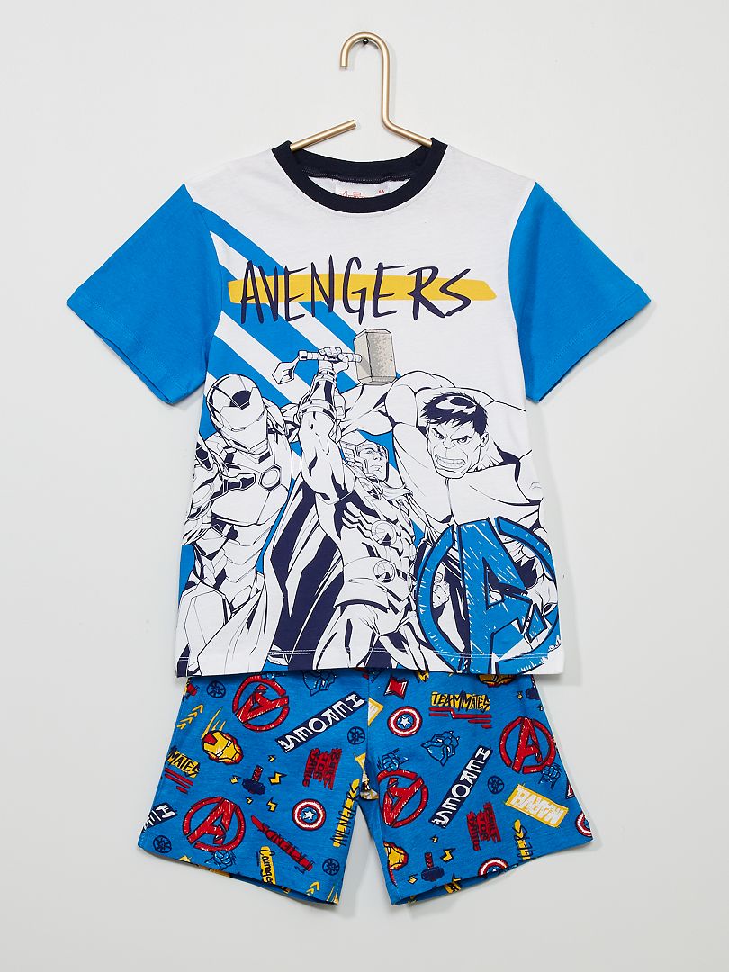 Pijama corto 'Los Vengadores' 'Marvel' - 2 piezas blanco/azul - Kiabi