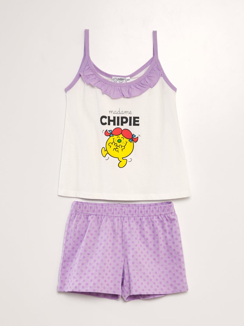 Pijama corto 'Madame Chipie' - 2 piezas BLANCO - Kiabi