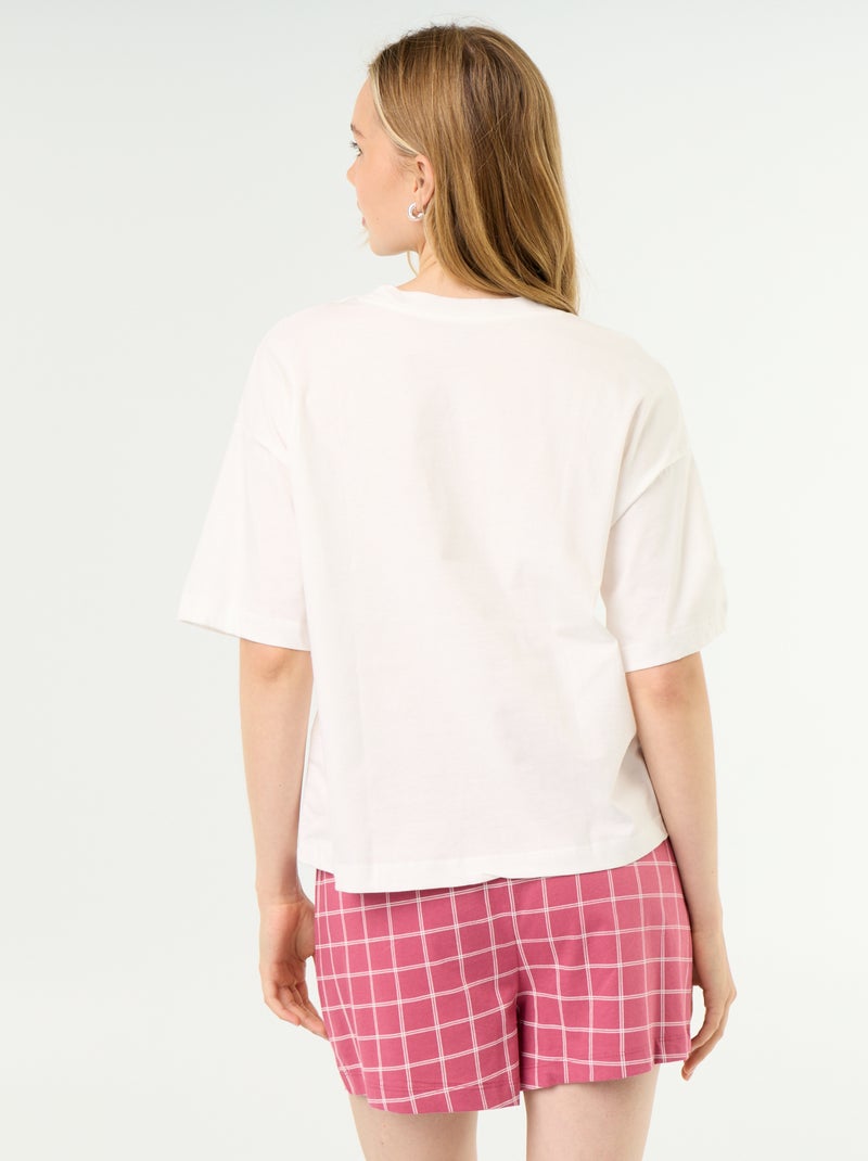 Pijama corto 'Marie' - 2 piezas Blanco - Kiabi