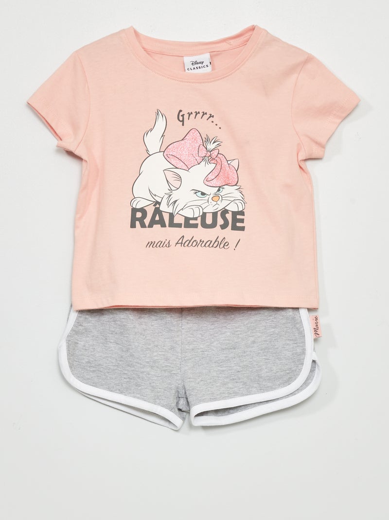 Pijama corto 'Marie' 'Disney' - 2 piezas rosa/gris - Kiabi