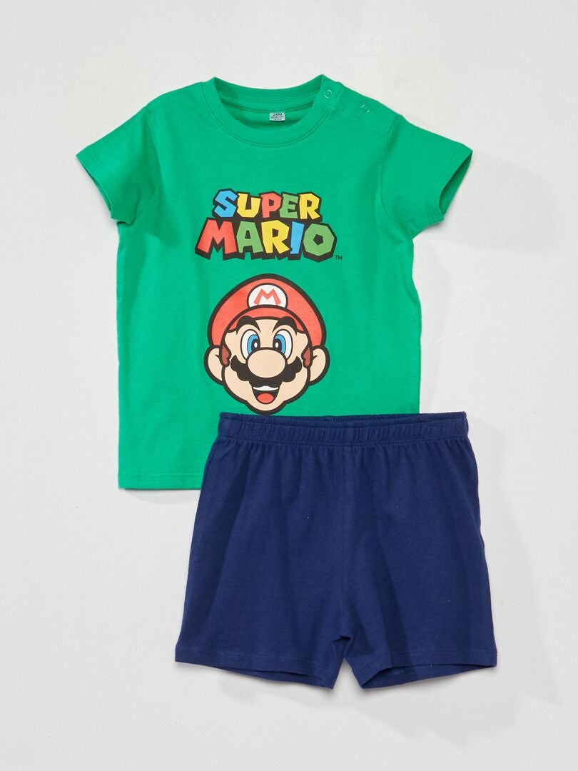Pijama corto 'Mario' 'Nintendo' - 2 piezas verde/azul - Kiabi