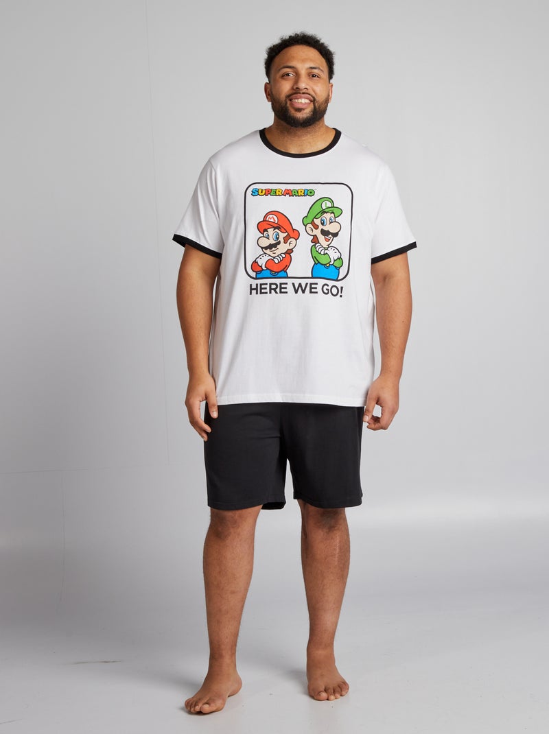 Pijama corto 'Mario' short + camiseta - 2 piezas NEGRO - Kiabi
