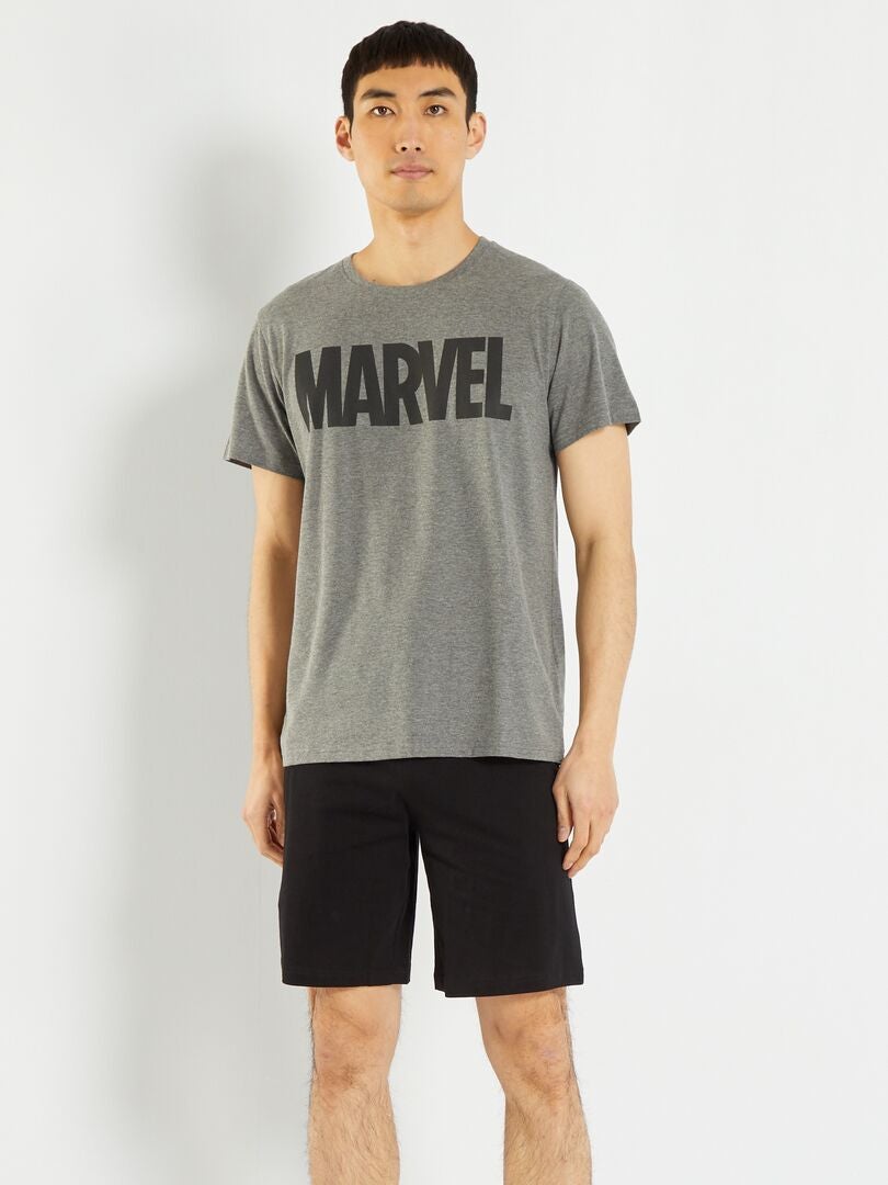 Pijama corto 'Marvel' - 2 piezas gris/negro - Kiabi