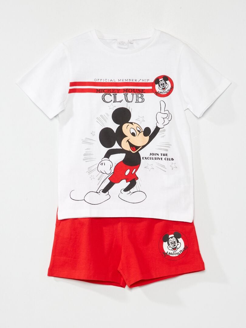 Pijama corto 'Mickey Mouse Club' - 2 piezas blanco - Kiabi