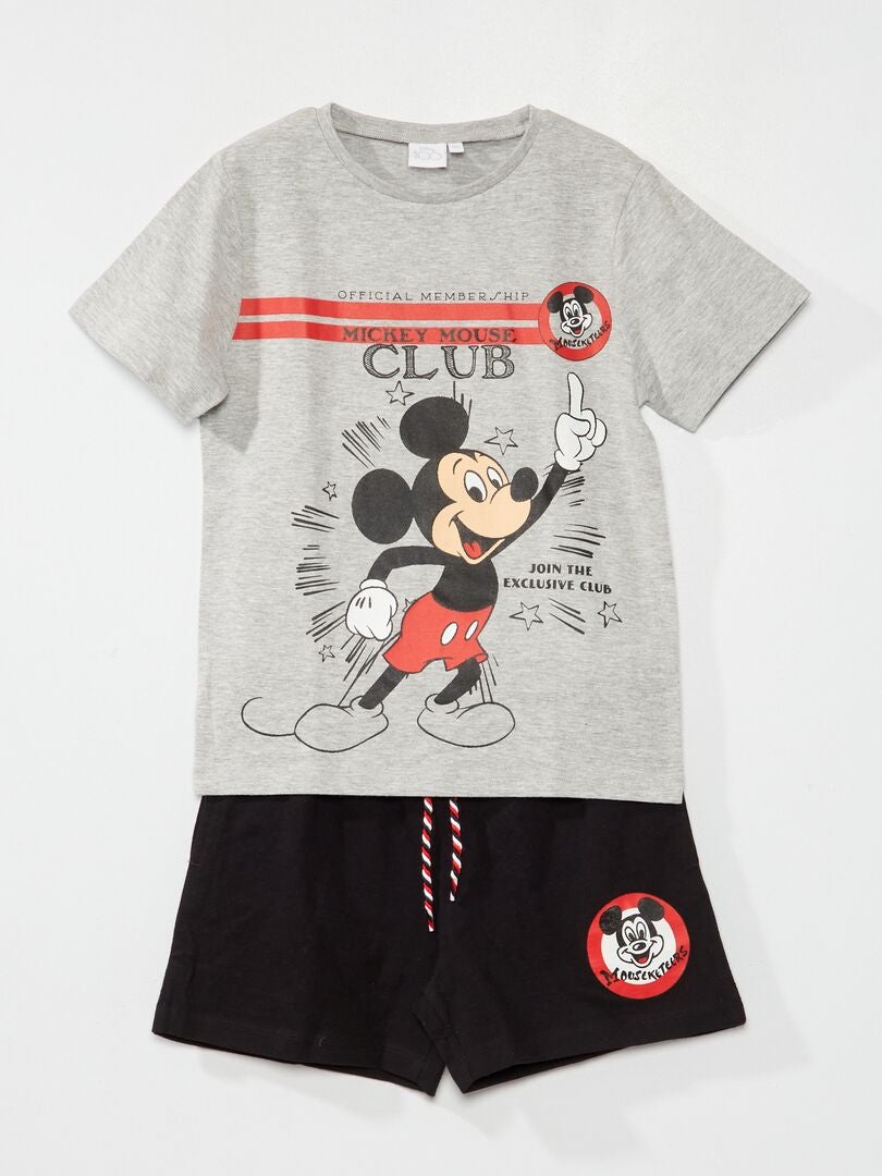 Pijama corto 'Mickey Mouse Club' - 2 piezas gris - Kiabi