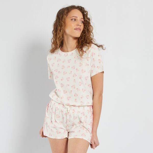 Pijama corto 'Minnie' Mujer talla 34 a 48 - BLANCO - Kiabi - 15,00€