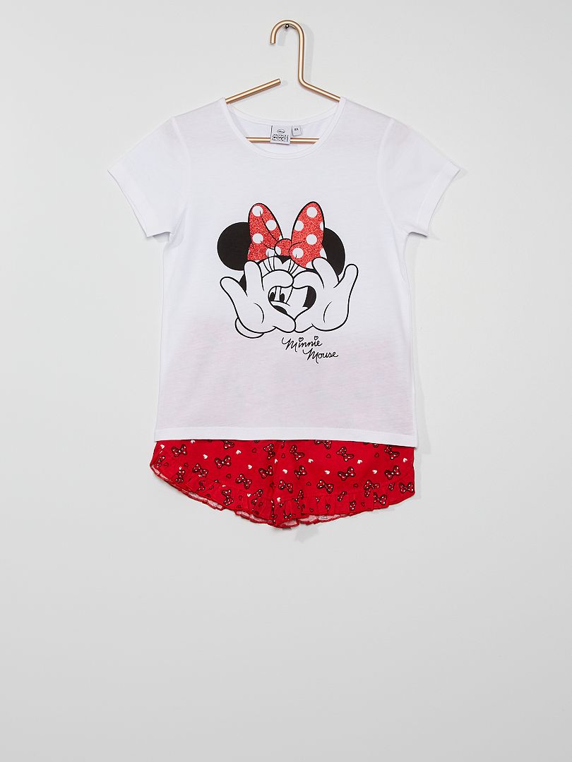 Pijama corto 'Minnie' blanco/rojo - Kiabi