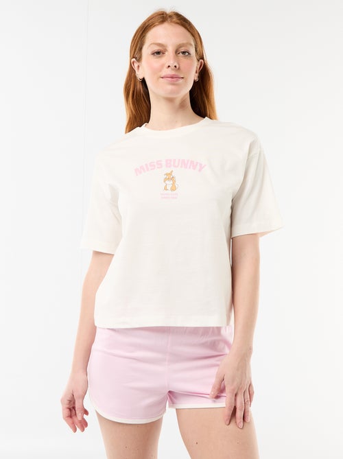 Pijama corto 'Miss Bunny' - 2 piezas - Kiabi
