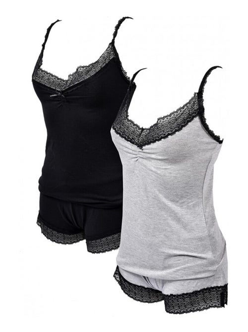 Pijama Corto Mujer TWINDAY en Algodón - Pack de 2 - Kiabi