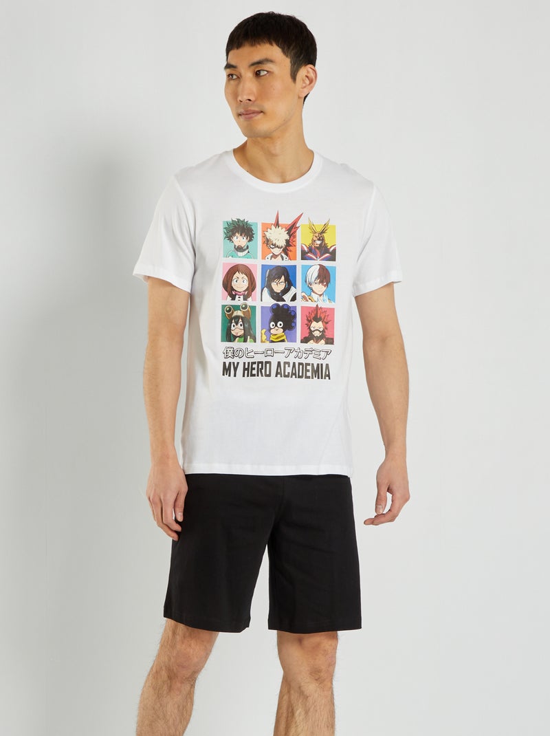 Pijama corto 'My Hero Academia'  - 2 piezas blanco/negro - Kiabi