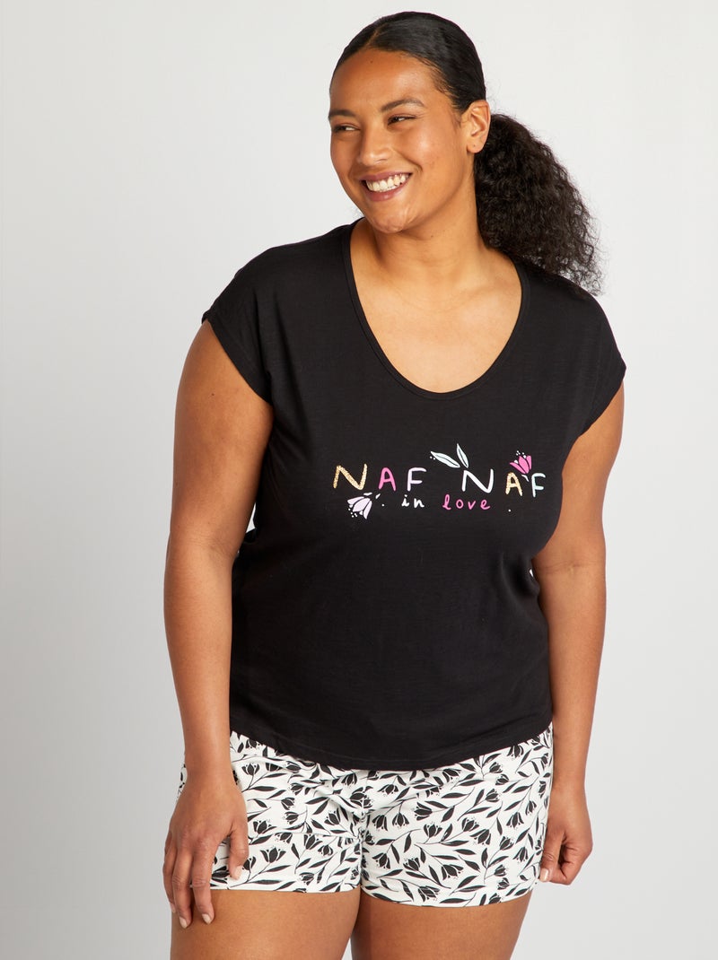 Pijama corto 'Naf Naf'  - 2 piezas NEGRO - Kiabi