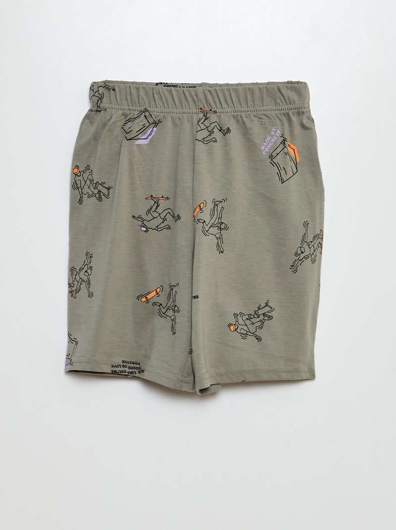 Pijama corto Pantalón corto + camiseta - 2 piezas KAKI - Kiabi