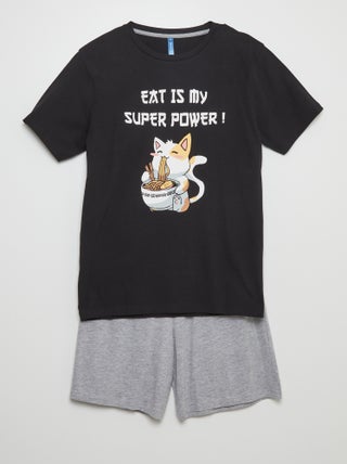 Pijama corto pantalón corto + camiseta - 2 piezas
