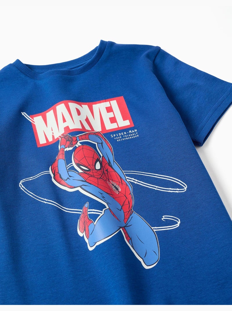 Pijama corto que brilla en la oscuridad con Spider-Man Azul Azul - Kiabi