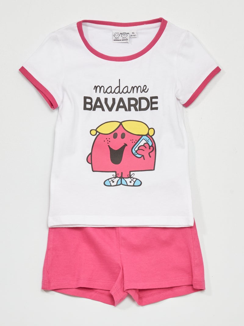 Pijama corto 'Señora charlatana' BLANCO - Kiabi