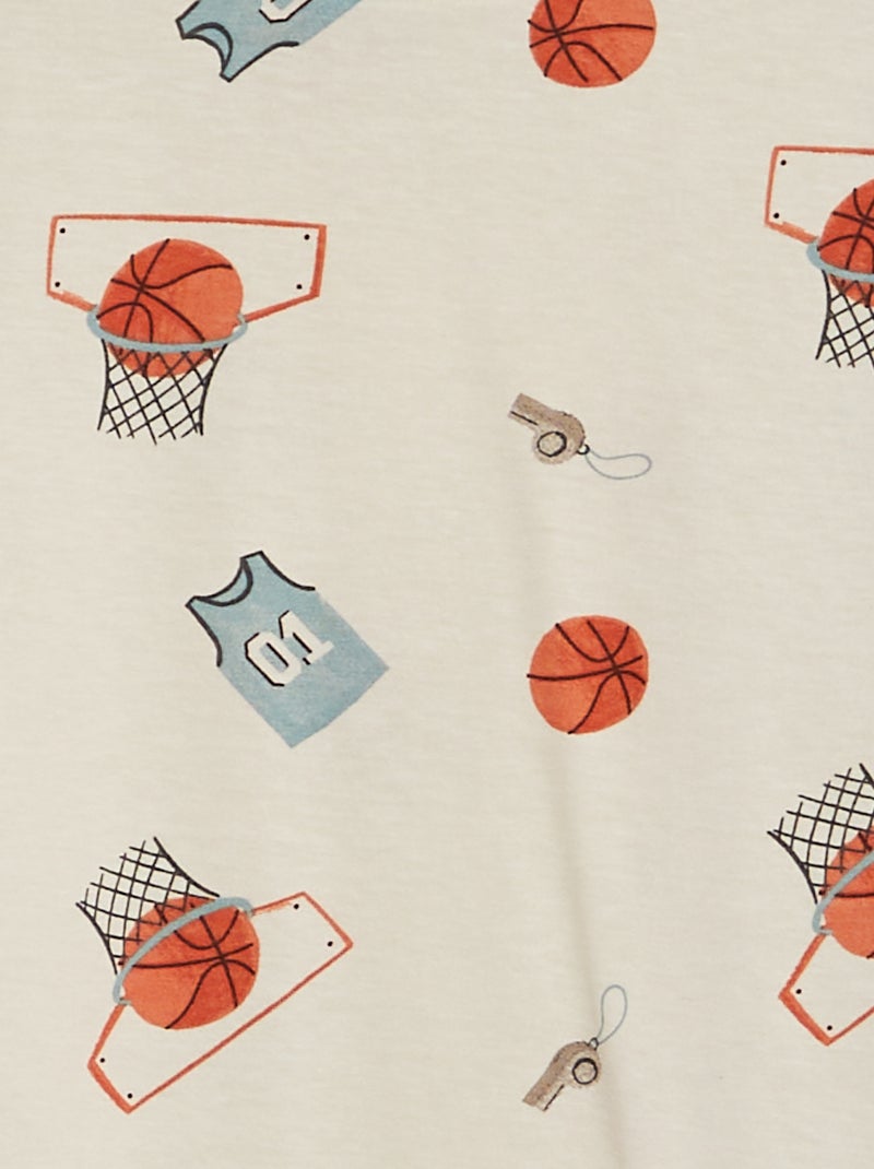 Pijama corto short + camiseta - 2 piezas BLANCO - Kiabi