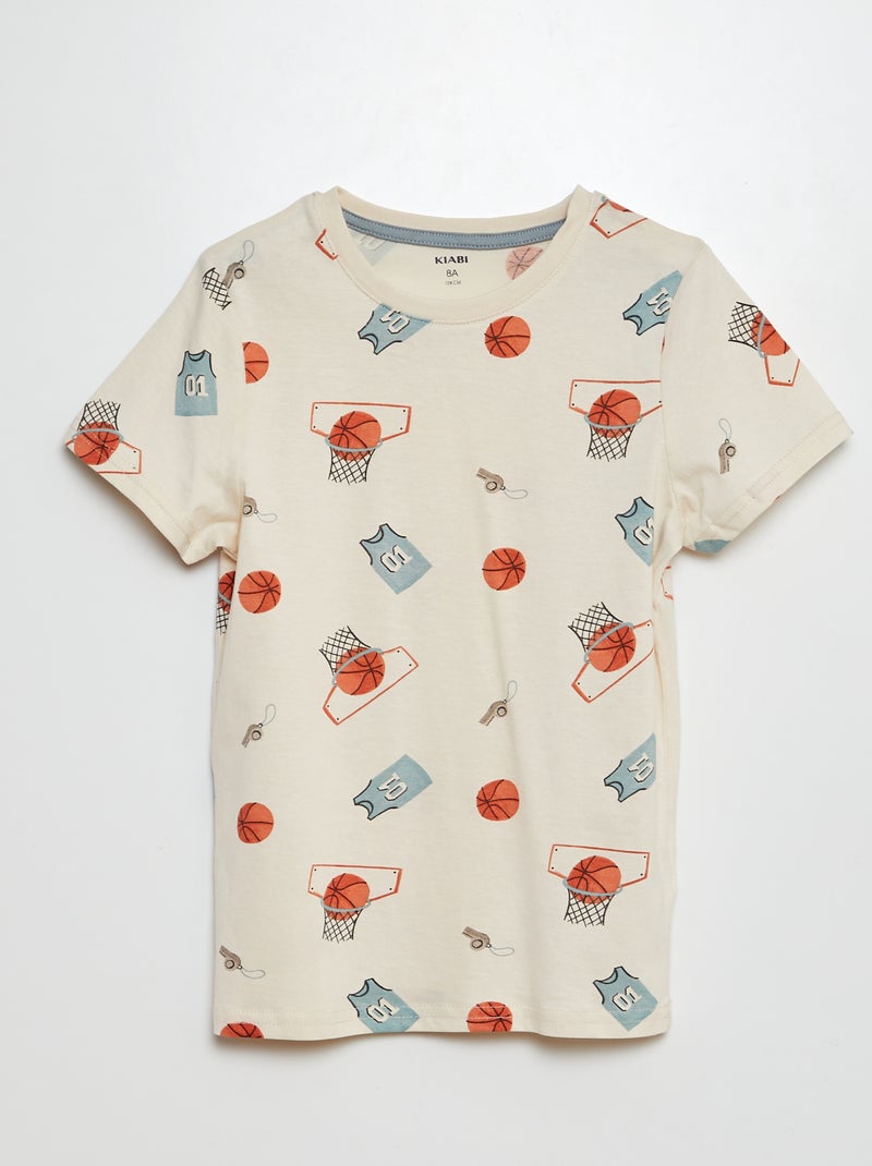 Pijama corto short + camiseta - 2 piezas BLANCO - Kiabi