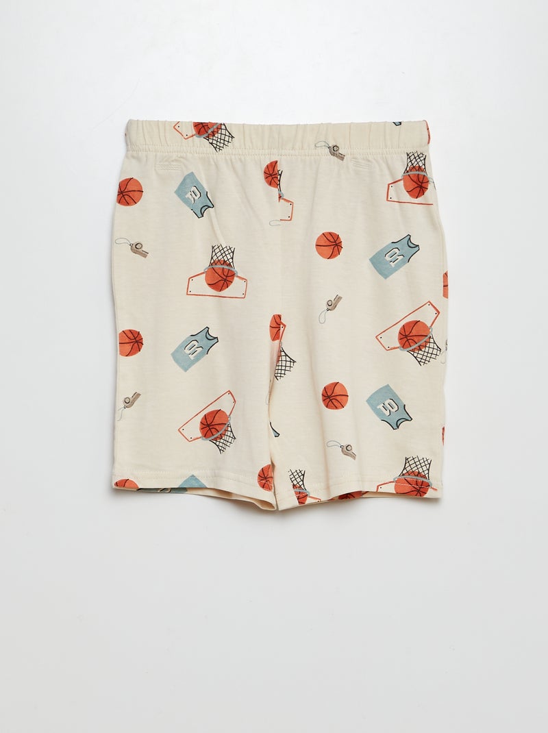 Pijama corto short + camiseta - 2 piezas BLANCO - Kiabi