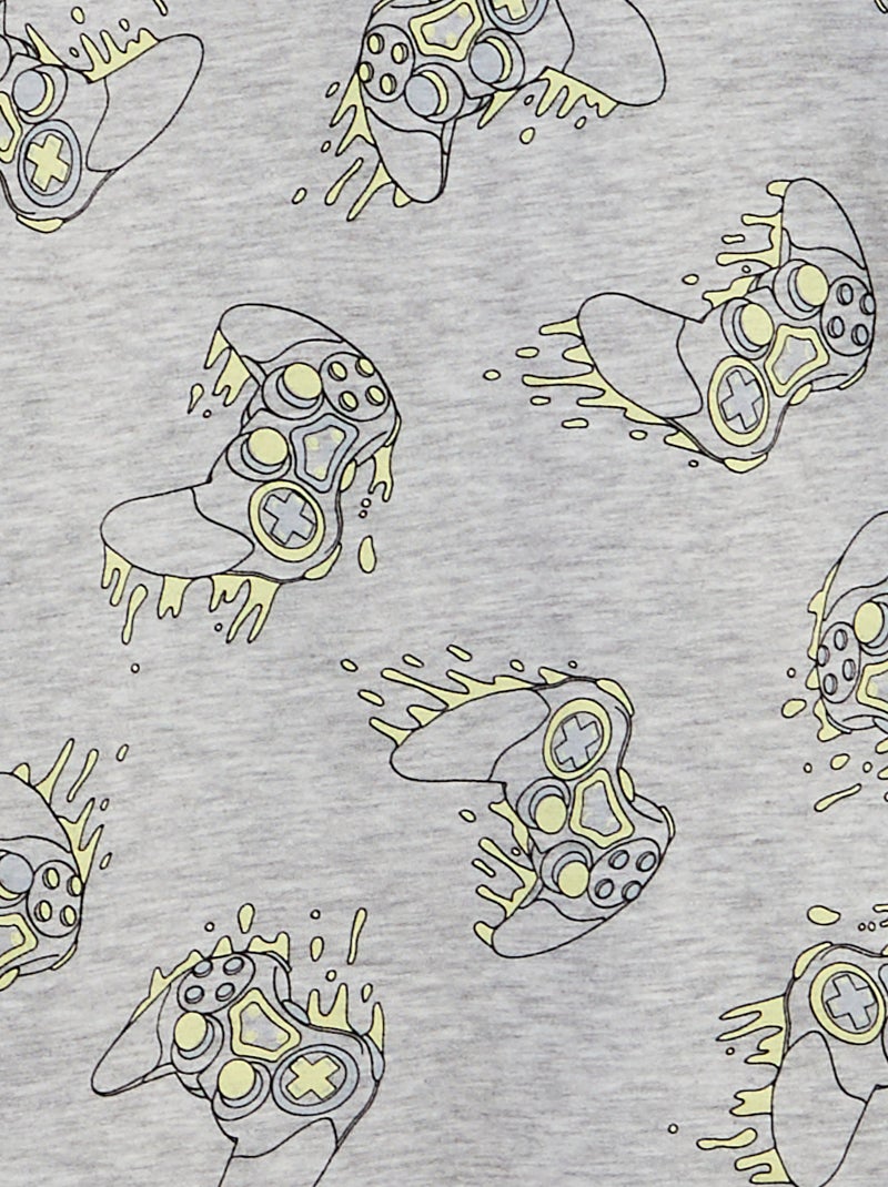 Pijama corto short + camiseta - 2 piezas GRIS - Kiabi