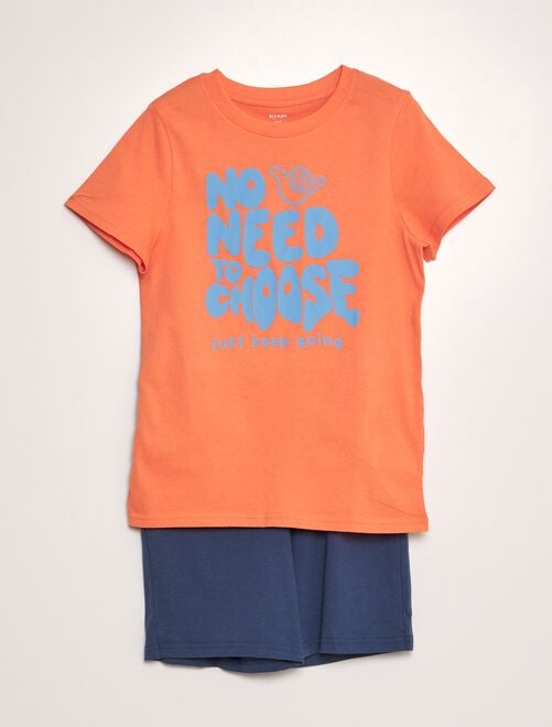 Pijama corto short + camiseta - 2 piezas - Kiabi