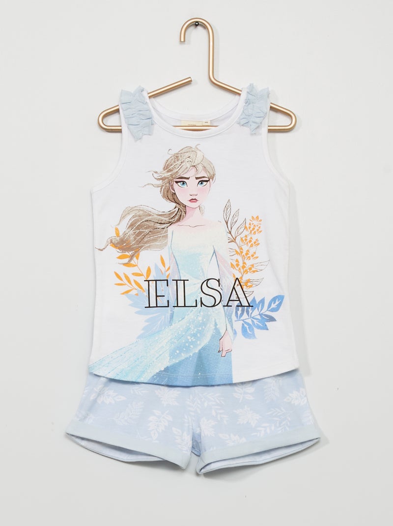 Pijama corto sin mangas 'Frozen' blanco/azul - Kiabi