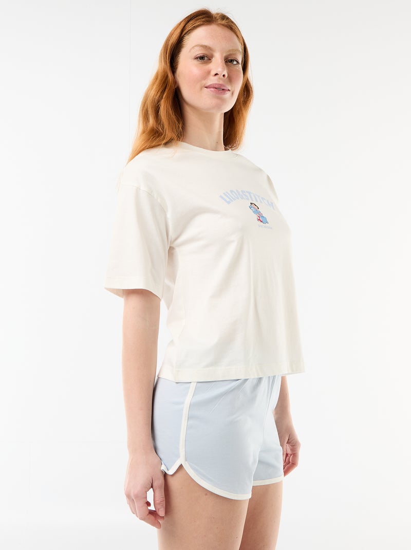 Pijama corto 'Stitch' - 2 piezas Blanco - Kiabi
