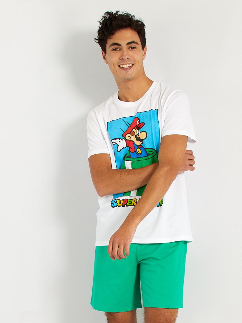 Pijama corto 'Super Mario' blanco/verde - Kiabi