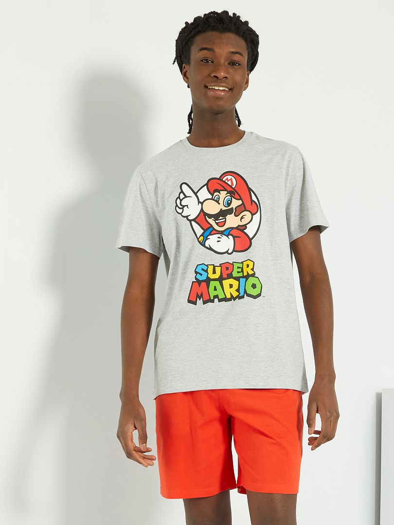Pijama corto 'Super Mario' gris/rojo - Kiabi